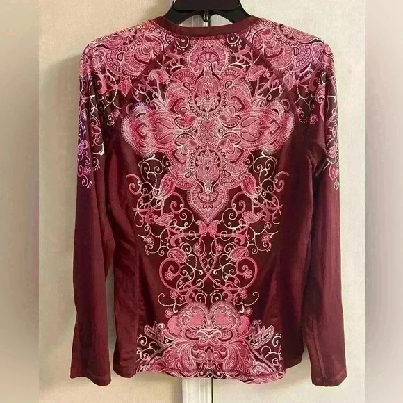 Athleta crewneck pullover‎ top floral dri fi workout . Small - Picture 4 of 6